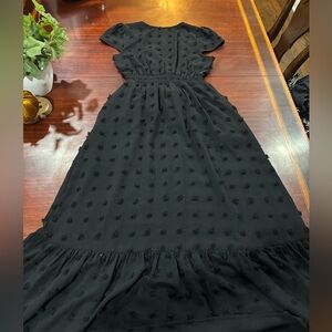 Daniel Rainn Black Textured Maxi Dress